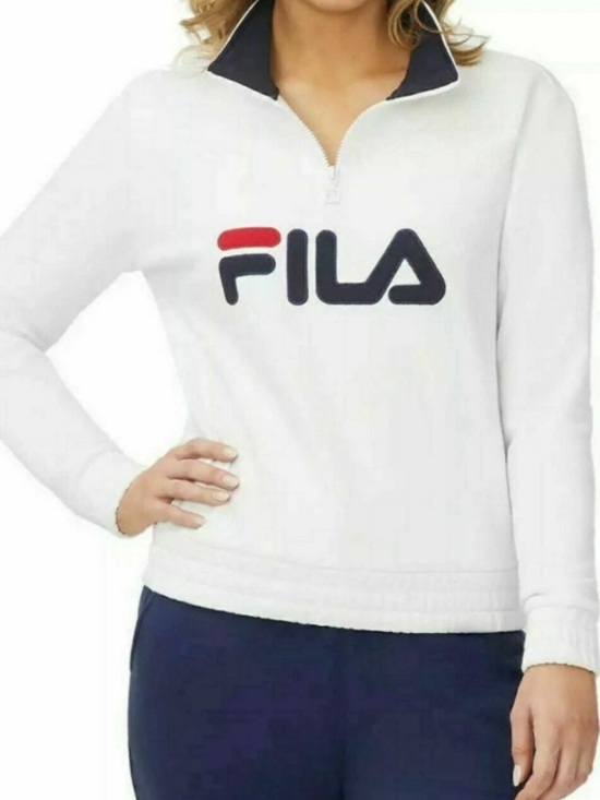 Fila Tops - Fila women’s 1/4 zip pullover sweatshirt fleece warm cozy soft white size s